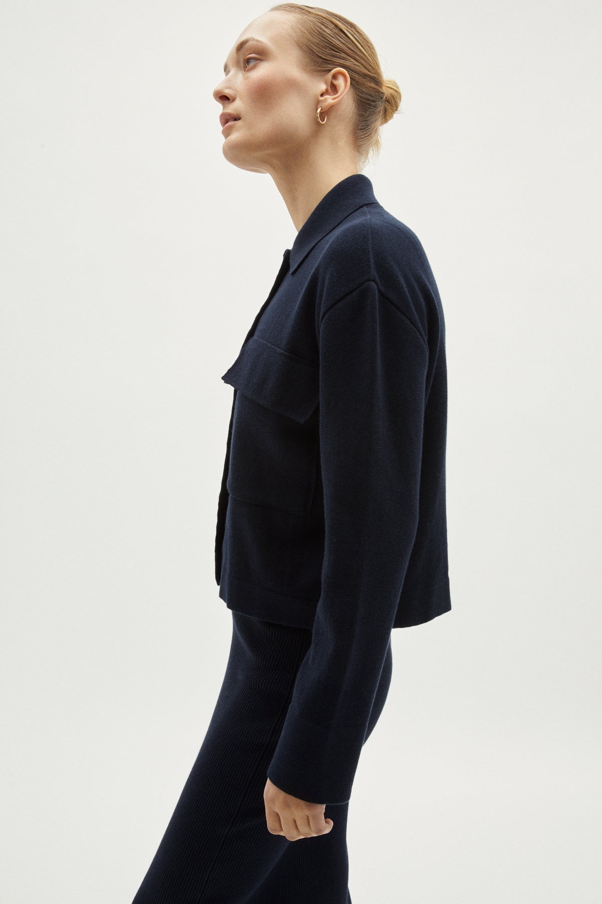 the organic cotton overshirt deep blue