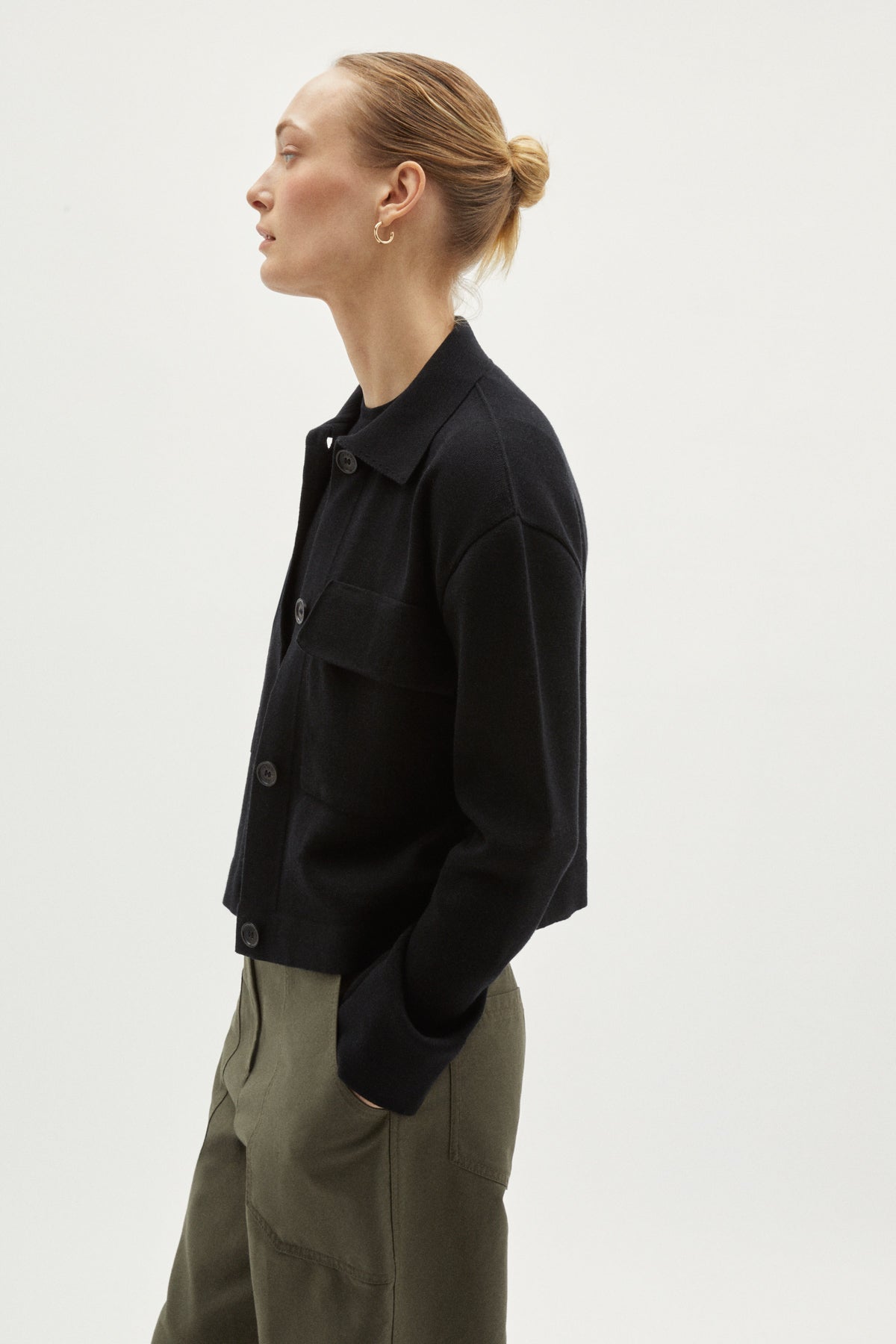 the organic cotton overshirt black
