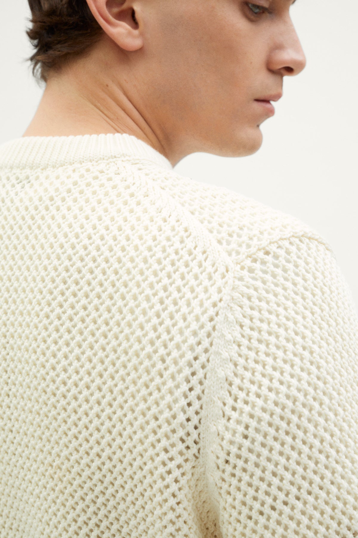 The Organic Cotton Open-Tricot Sweater milk white
