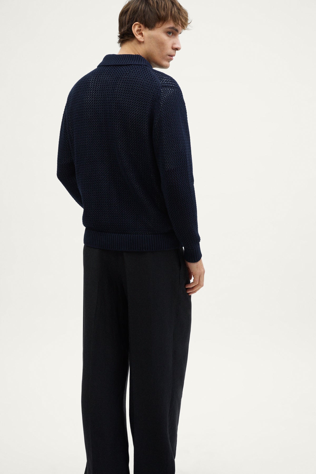 The Organic Cotton Open-Tricot Jacket deep blue