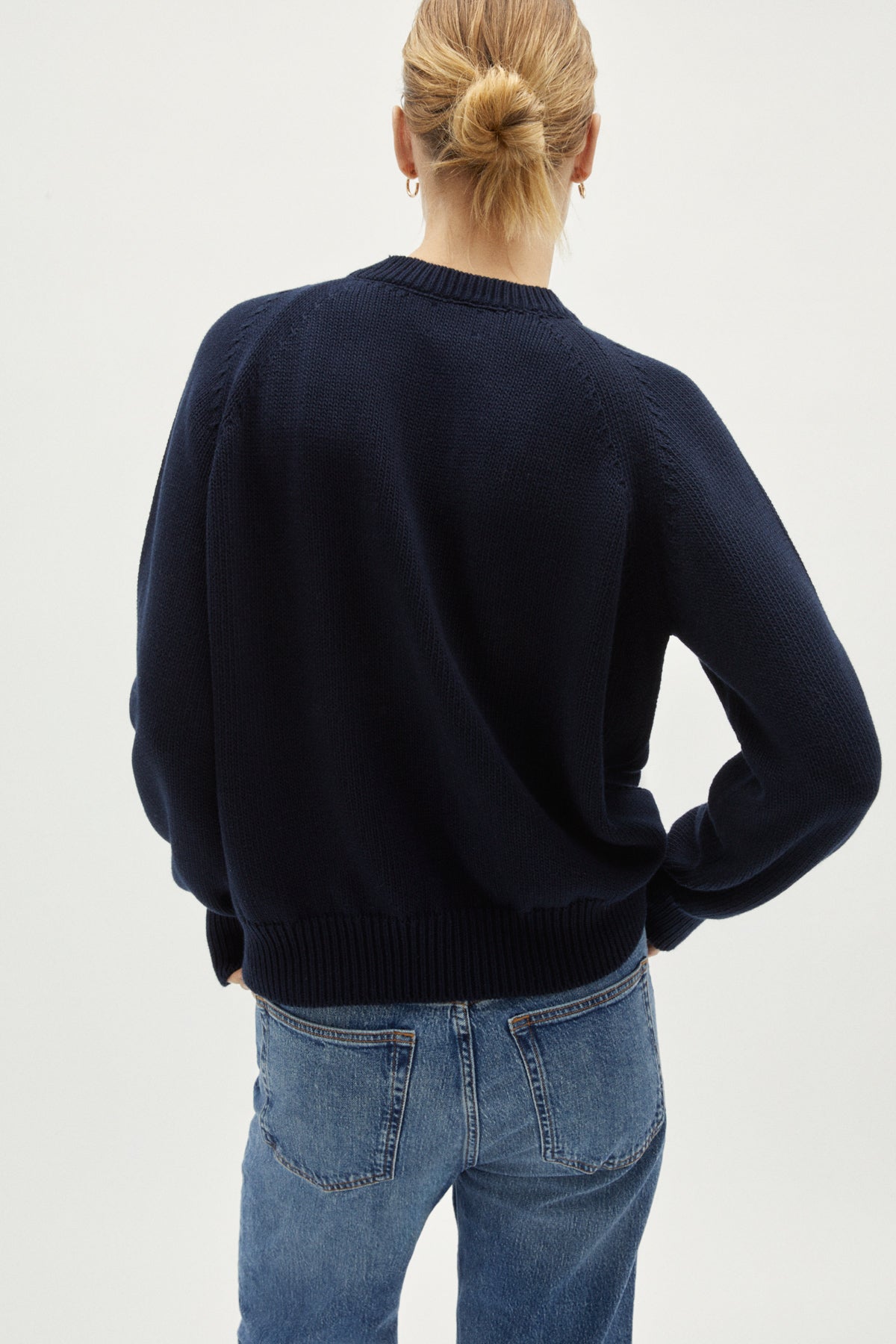 the organic cotton tricot sweater deep blue