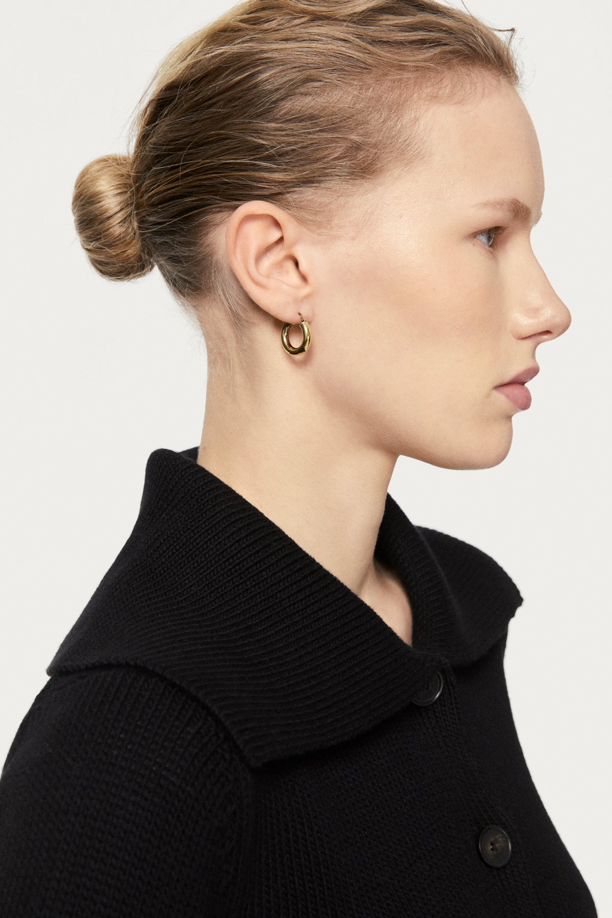 The Organic Cotton Tricot Cardigan black