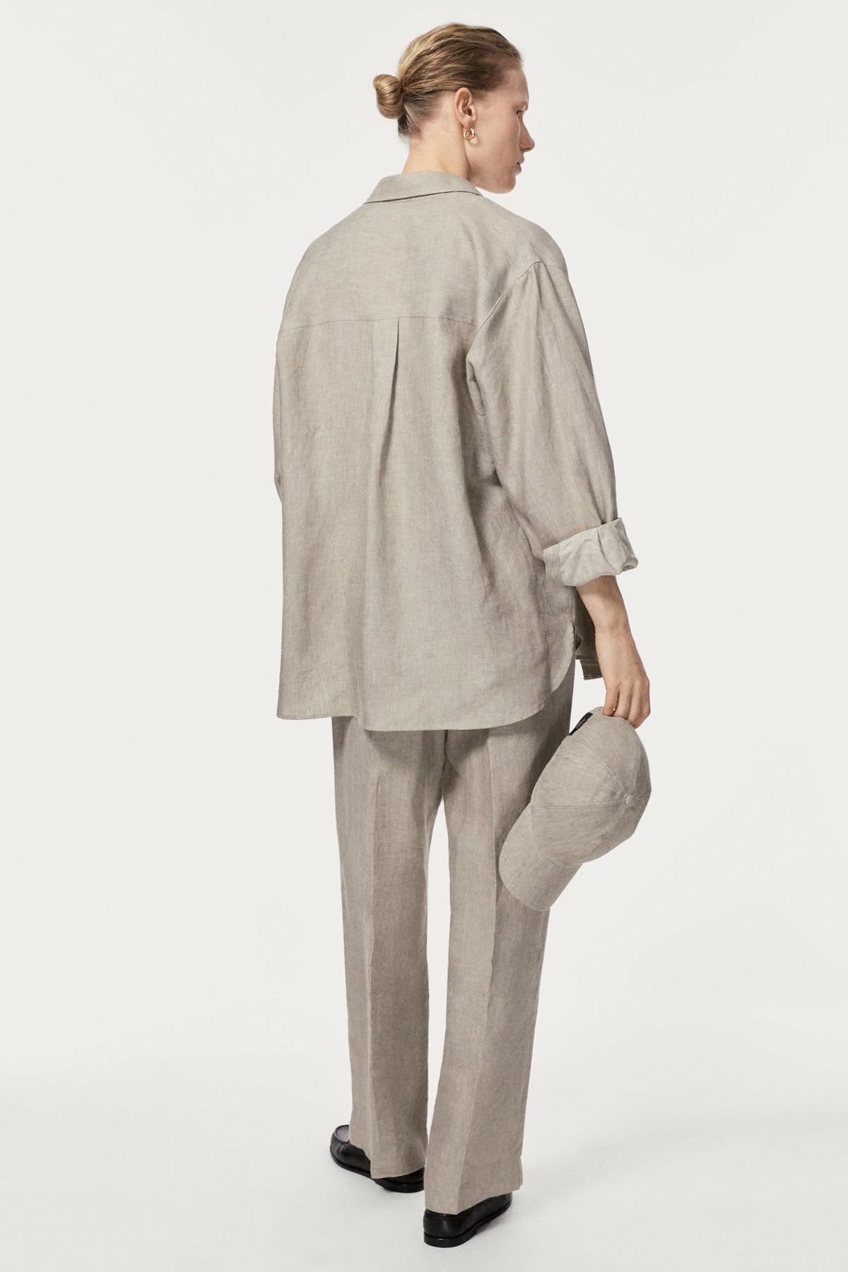 The Linen Twill Baseball Hat - sand melange