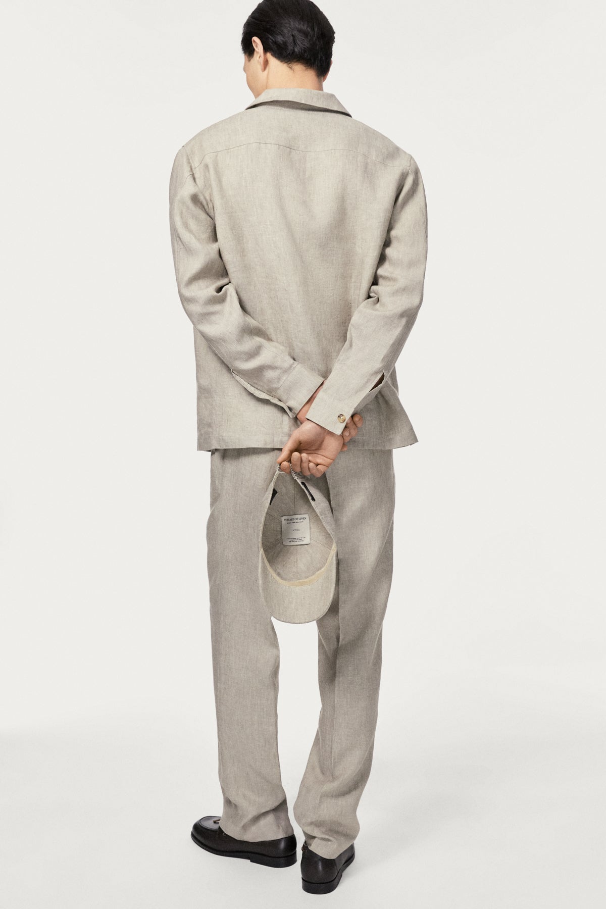 The Linen Twill Baseball Hat - sand melange