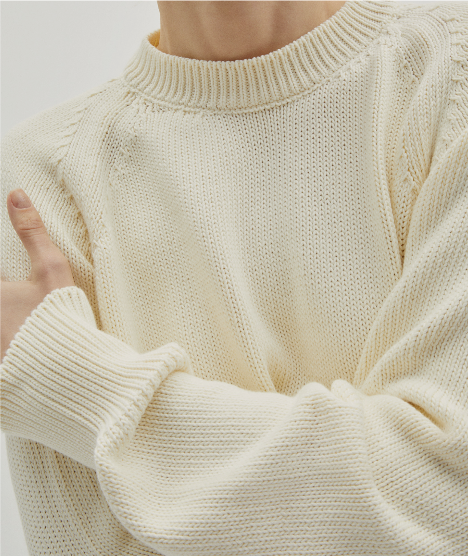 organic cotton tricot sweater white texture