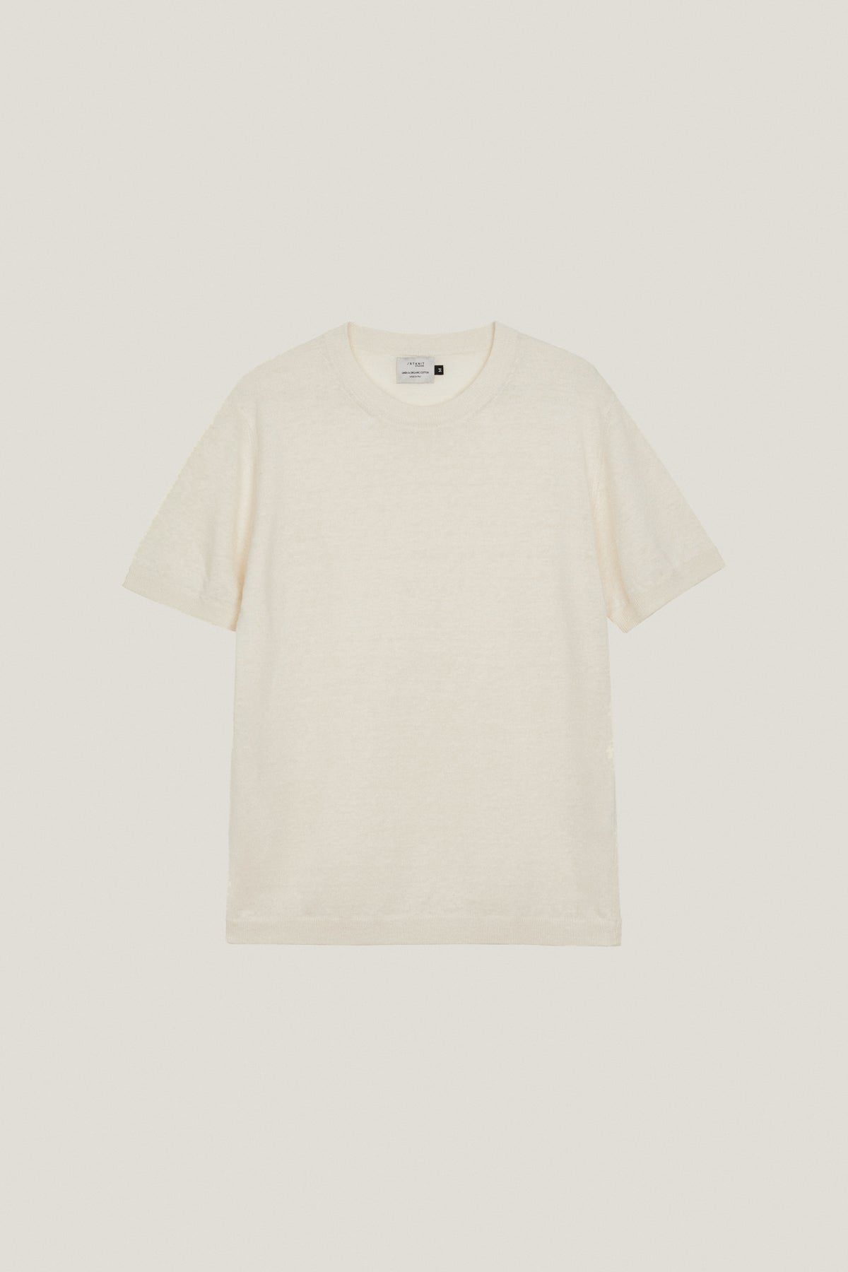 The Linen Cotton Knit T-Shirt ivory white