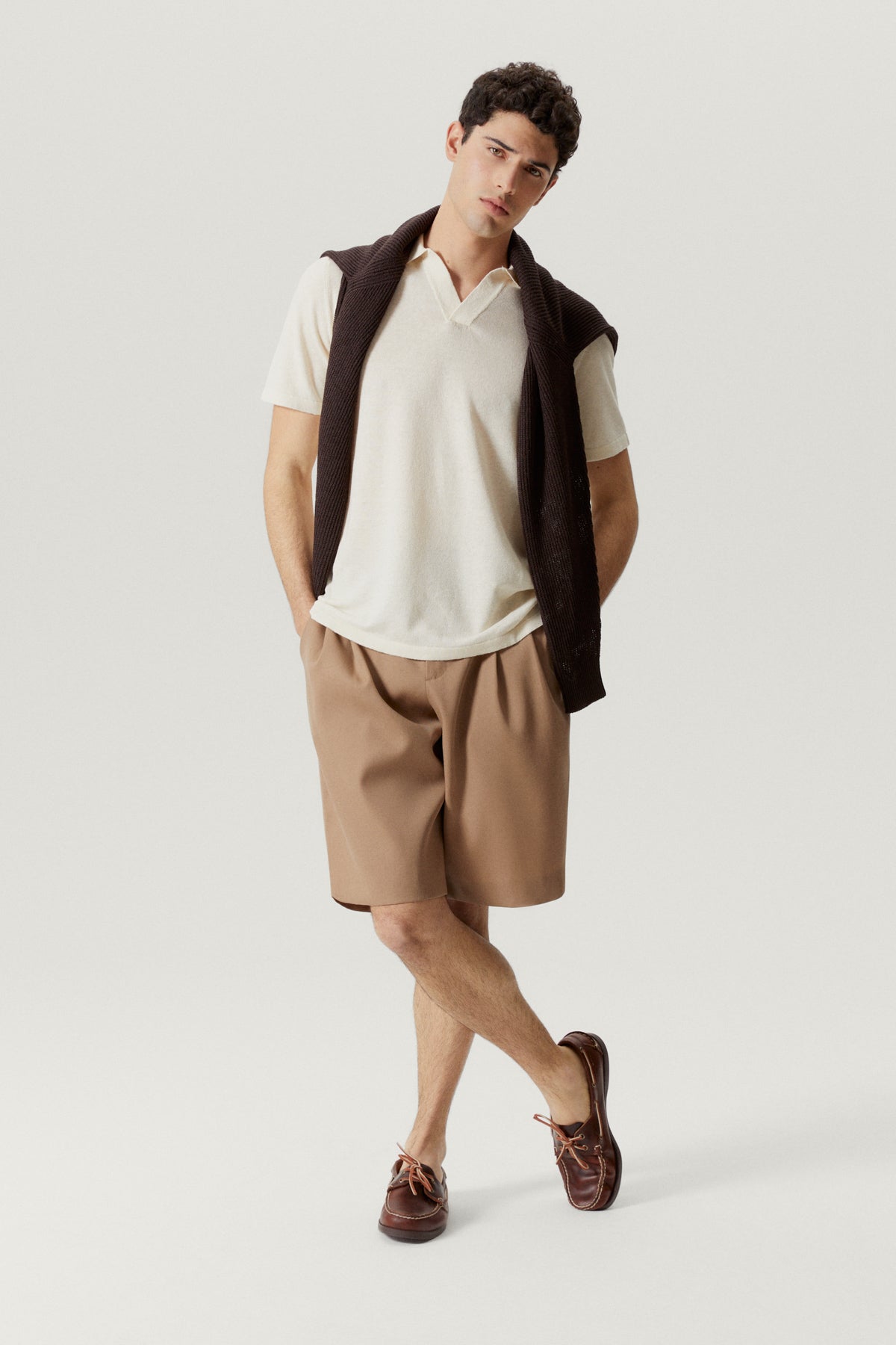 the linen cotton vintage polo milk white