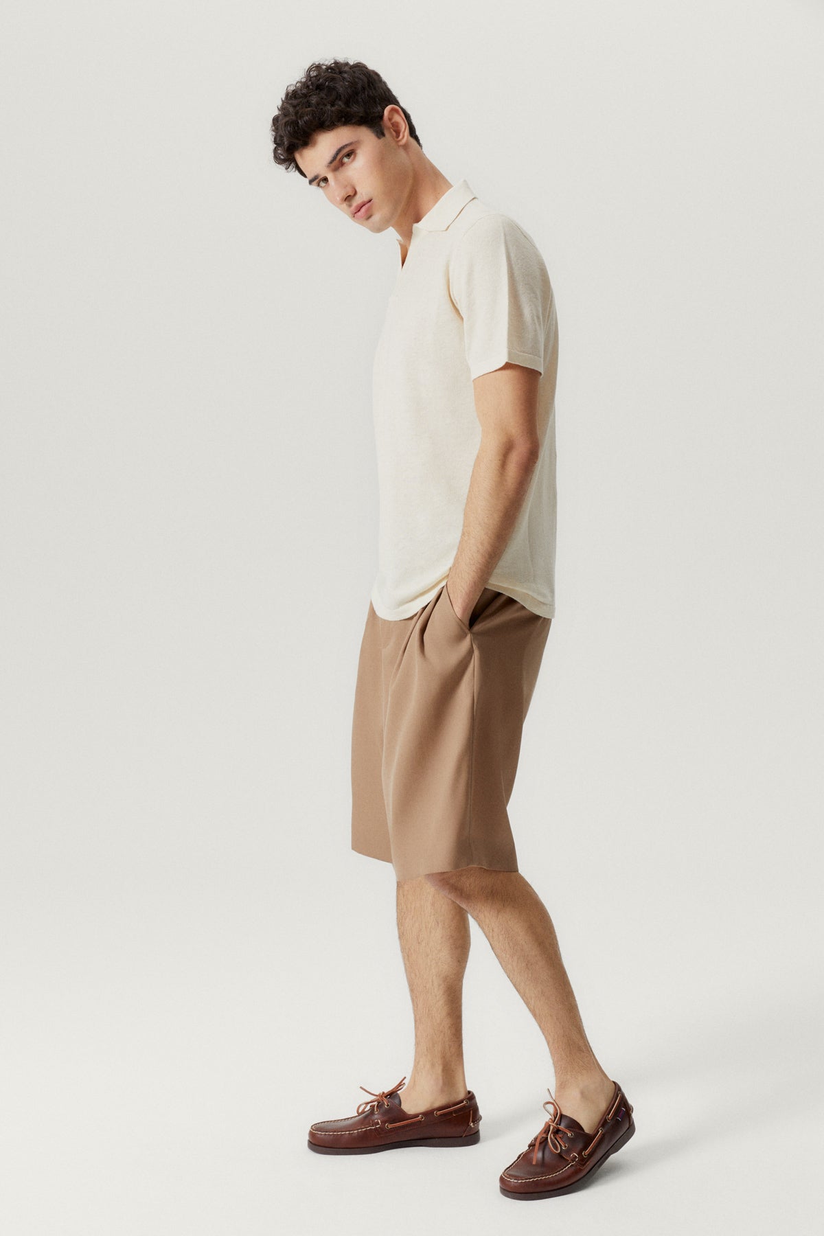 the linen cotton vintage polo milk white