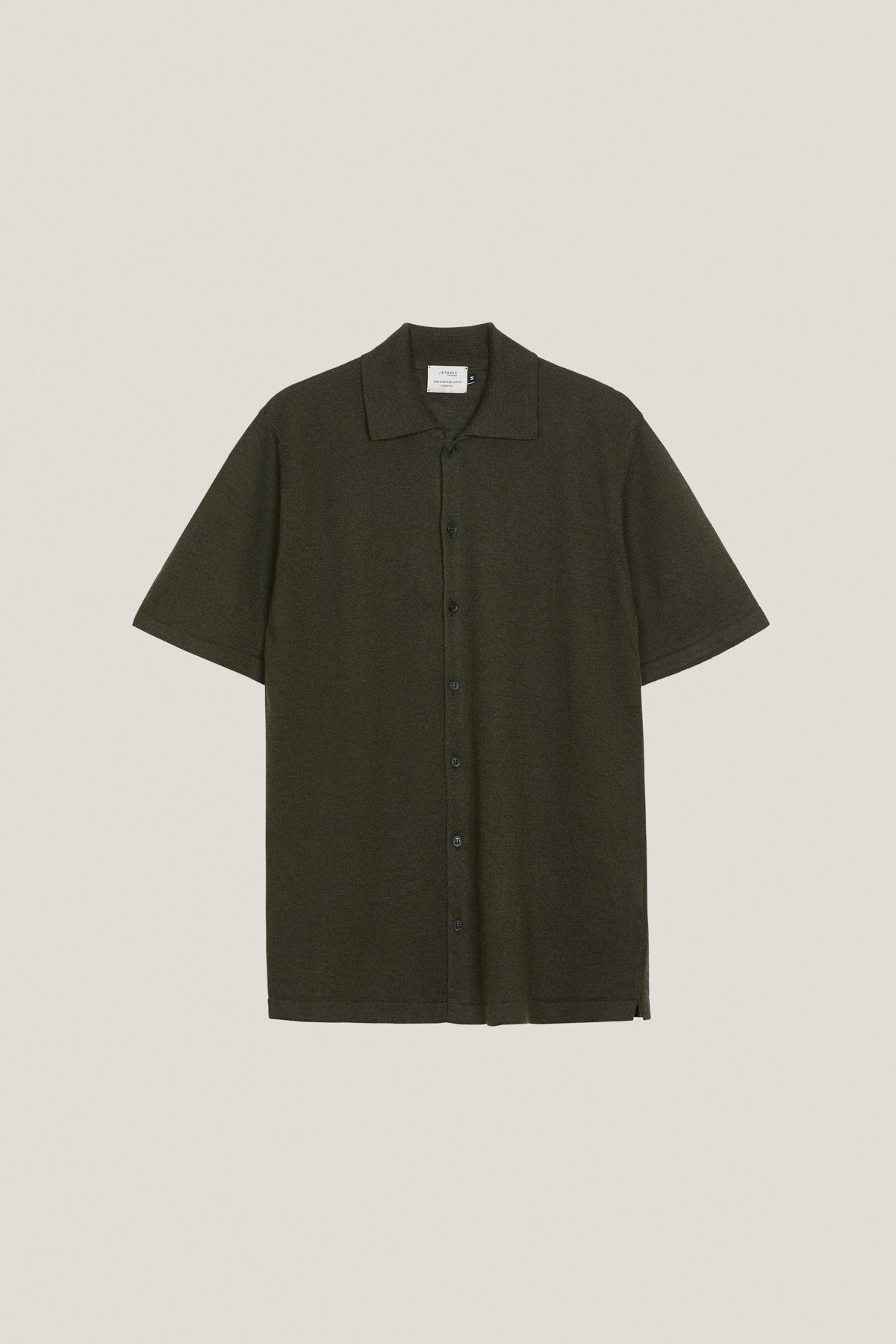 the linen cotton short sleeve shirt 2 military green