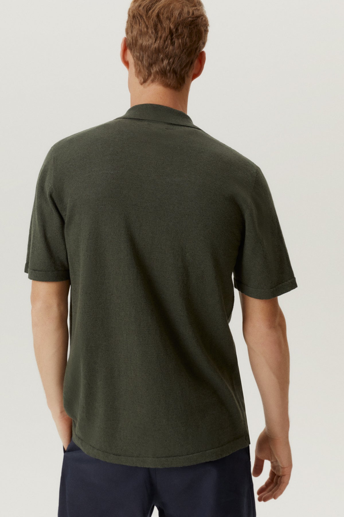 the linen cotton short sleeve shirt 2 military green
