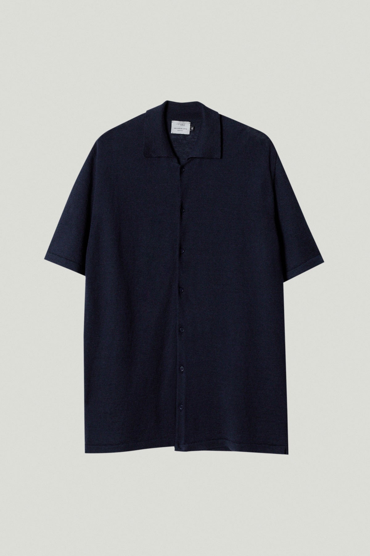 the linen cotton short sleeve shirt 2 blue navy