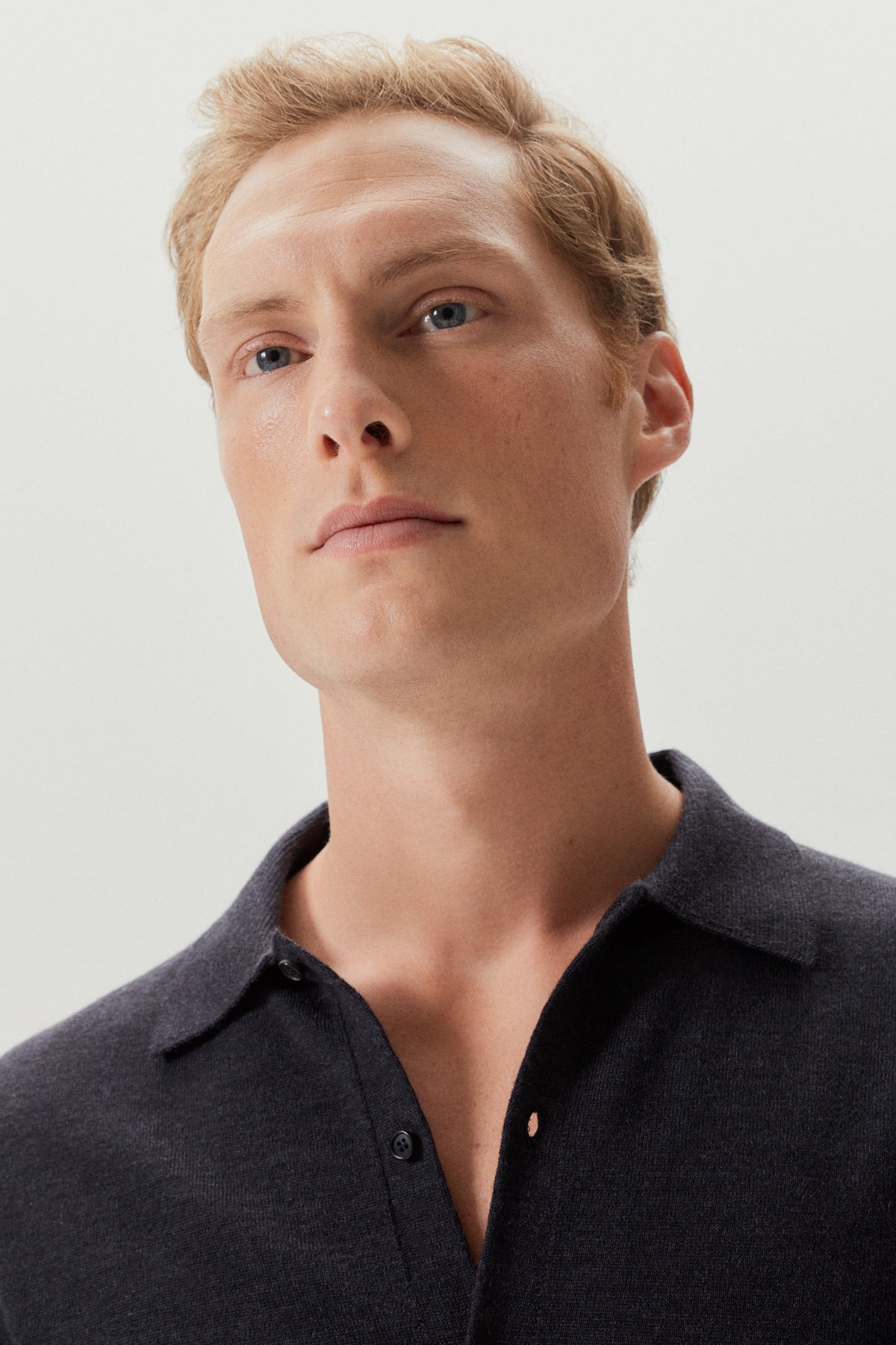 the merino wool knit shirt anthracite