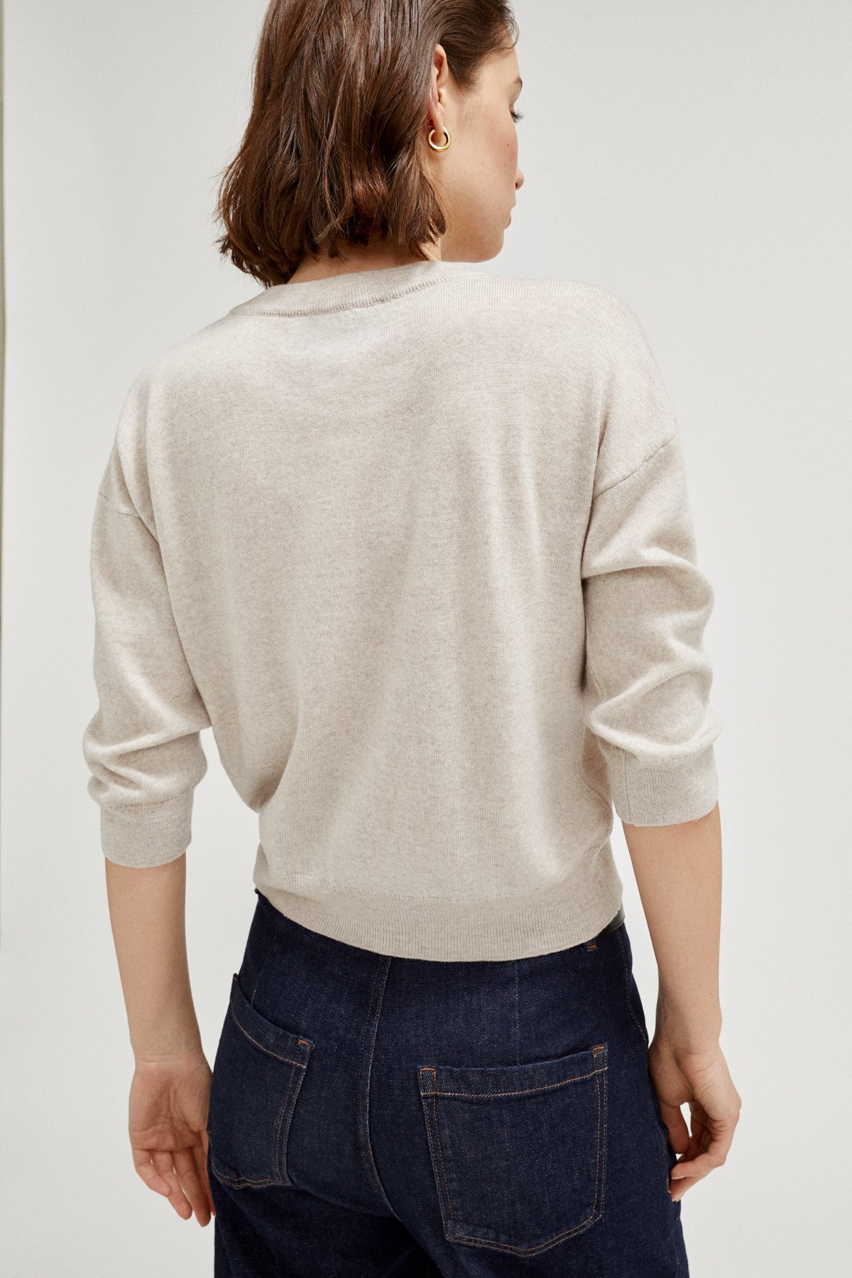 the merino wool boxy t shirt greige