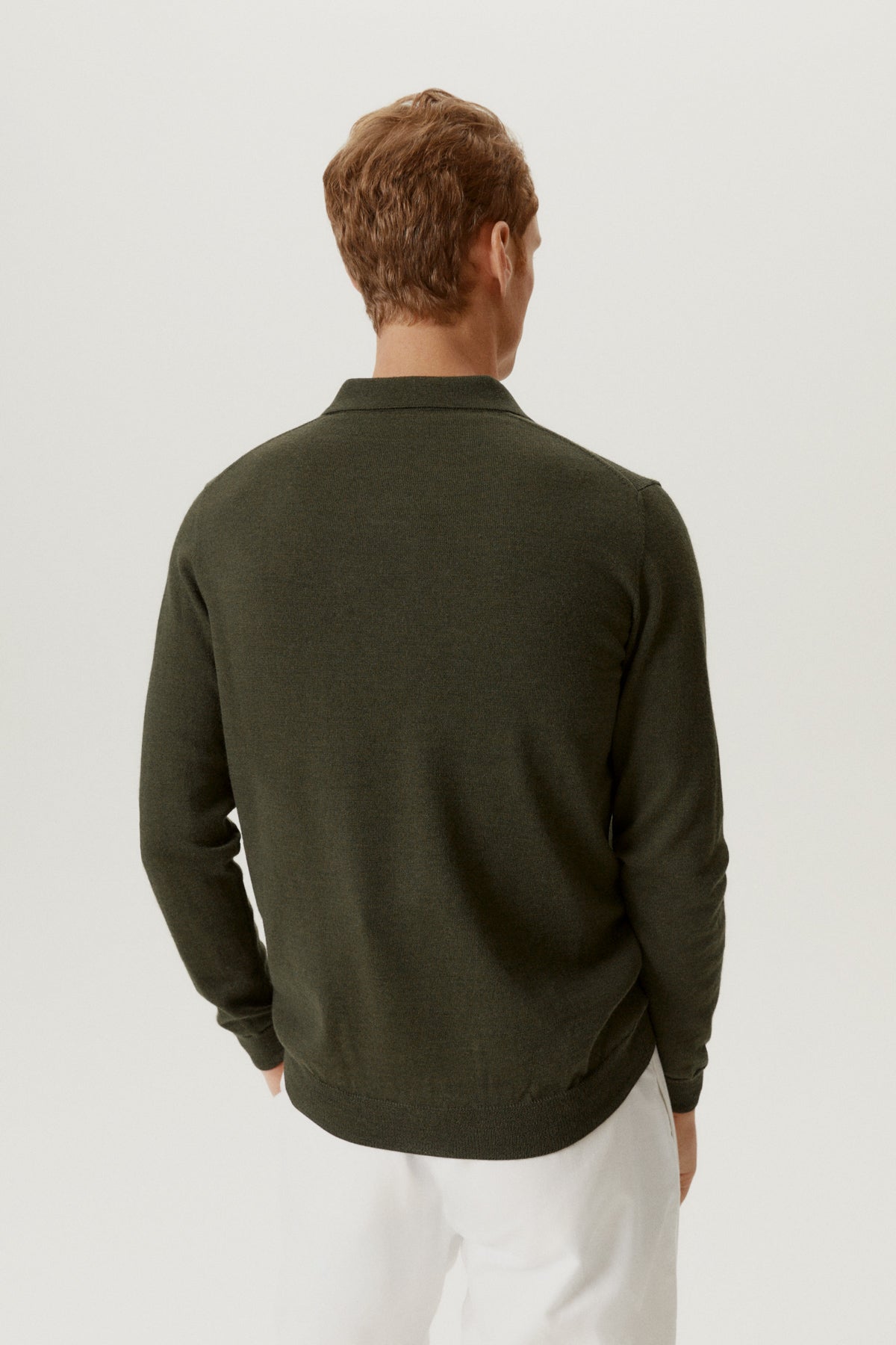 the merino wool polo military green