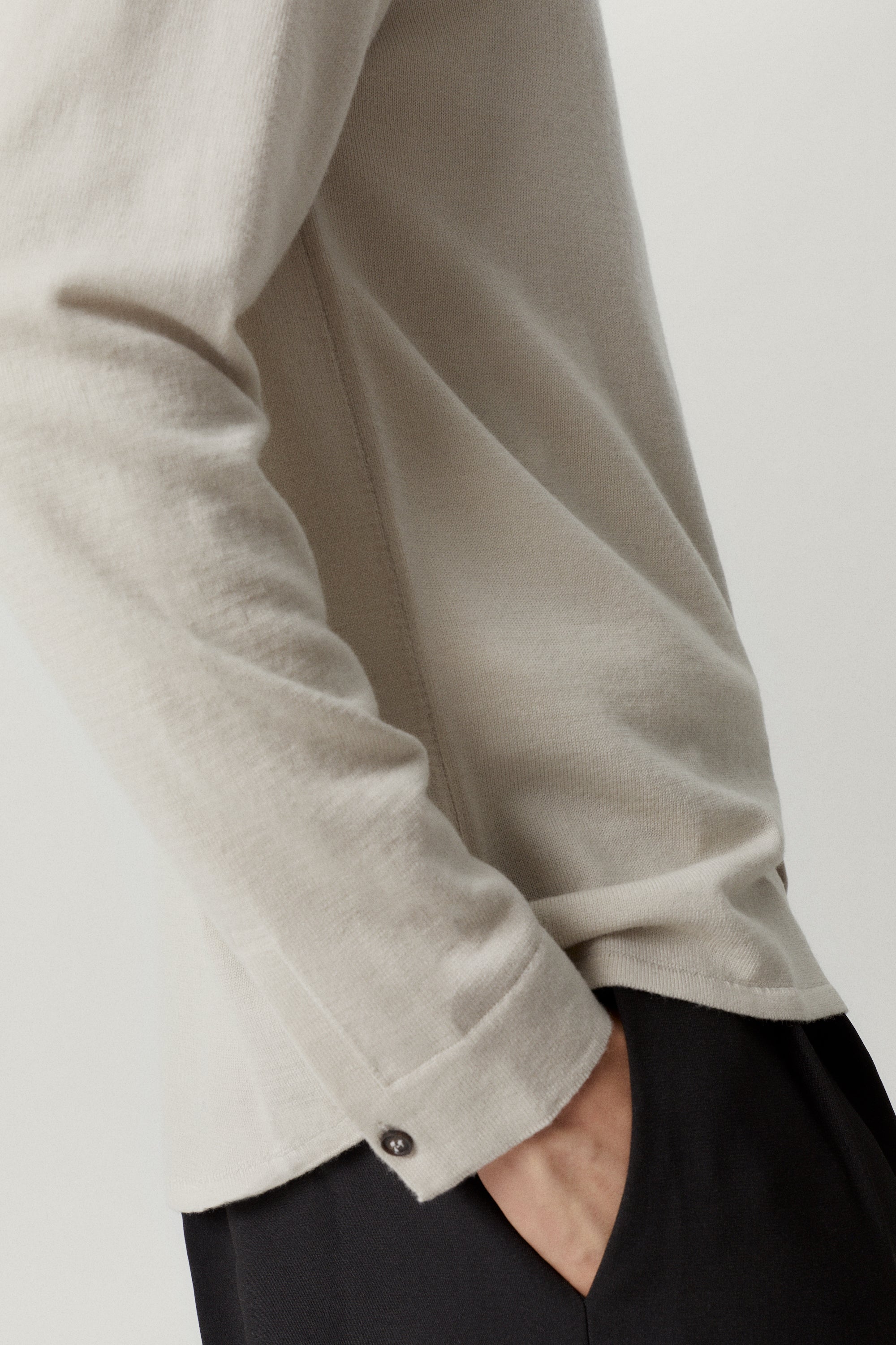 the merino wool knit shirt pearl