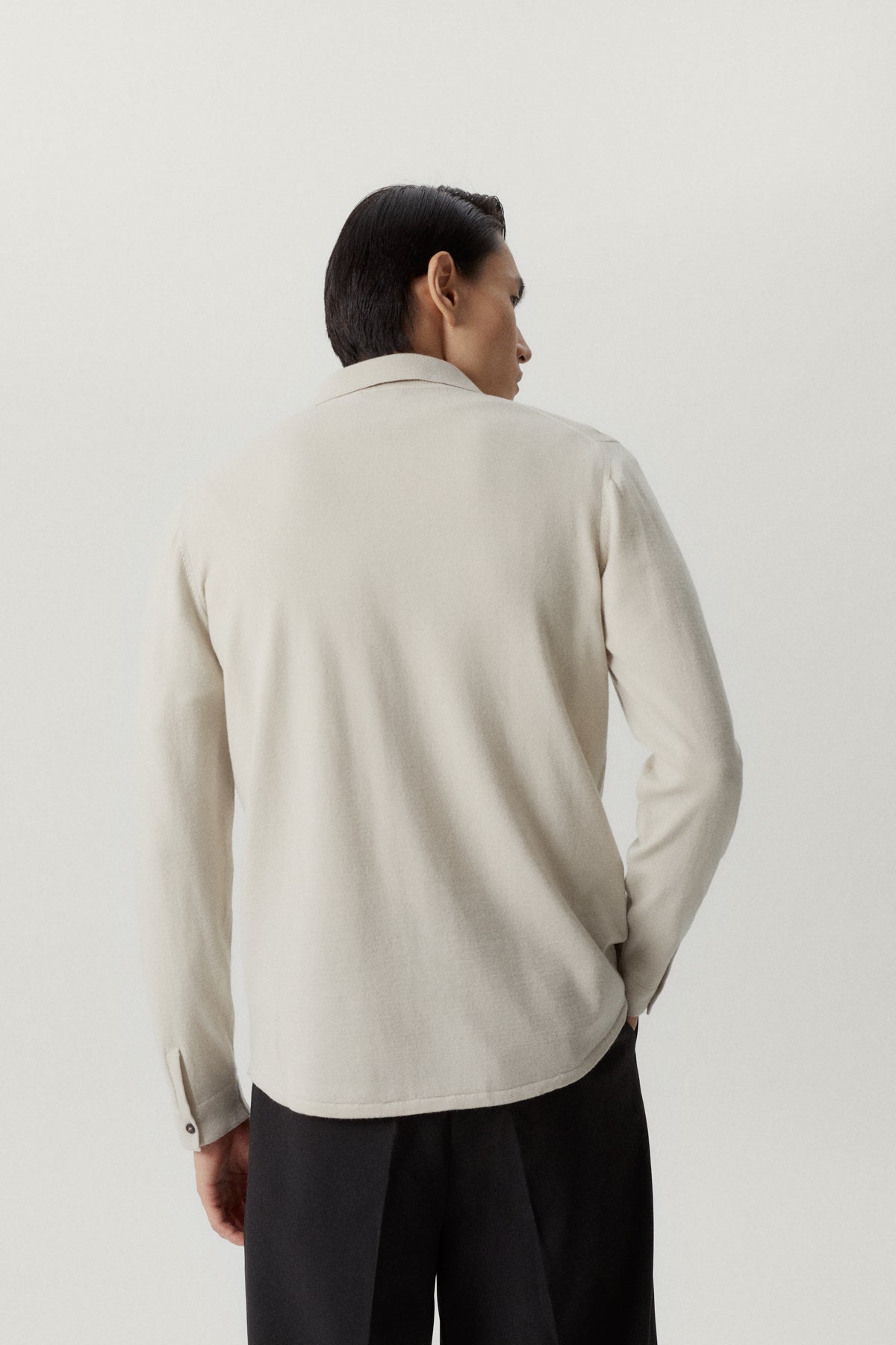 the merino wool knit shirt pearl