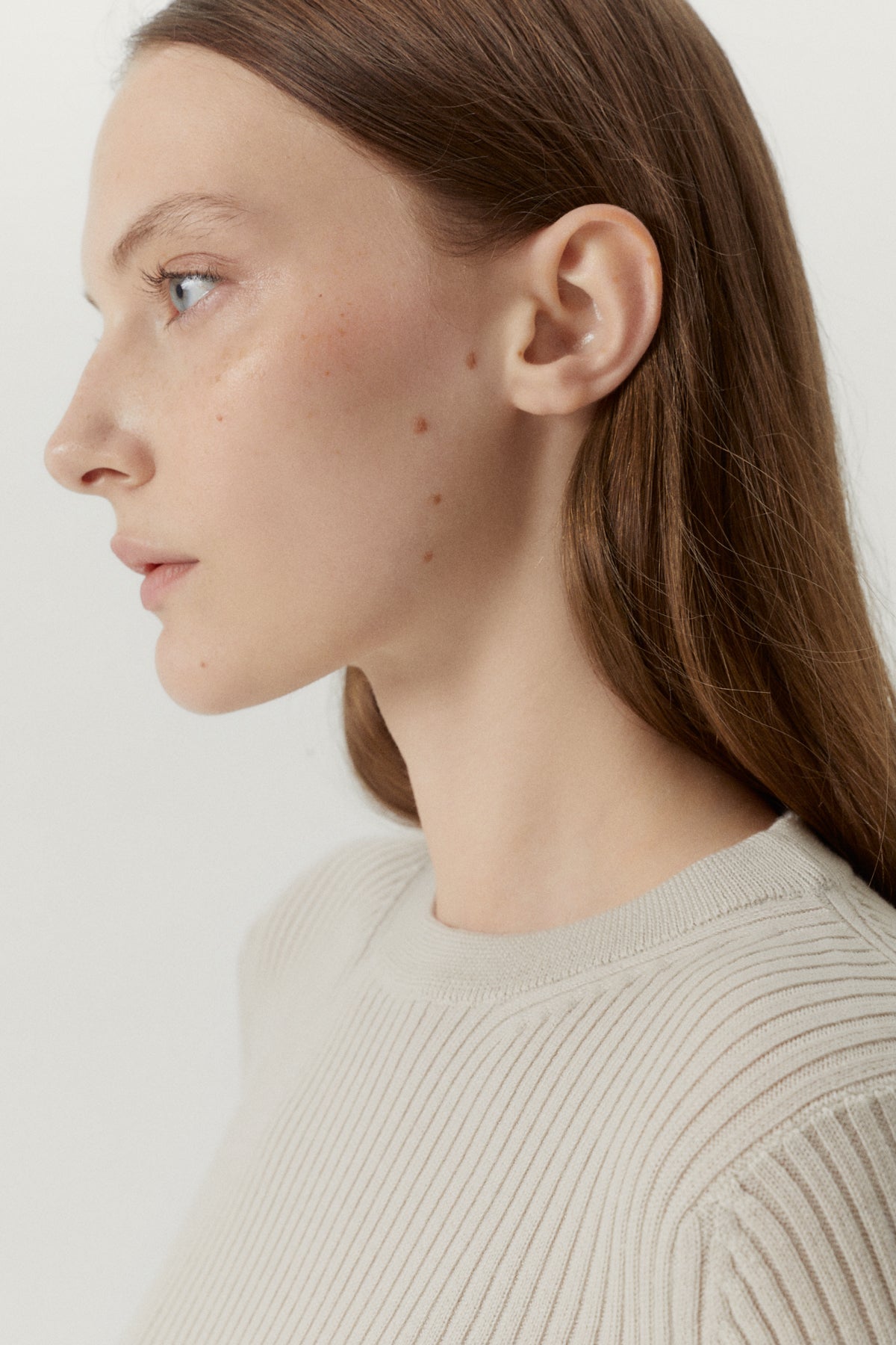the merino wool ribbed sweater pearl