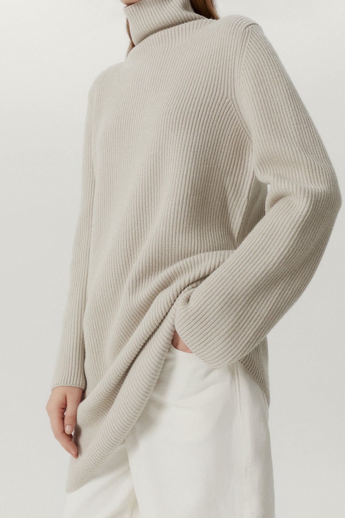 the merino wool short ribbed dress pearl