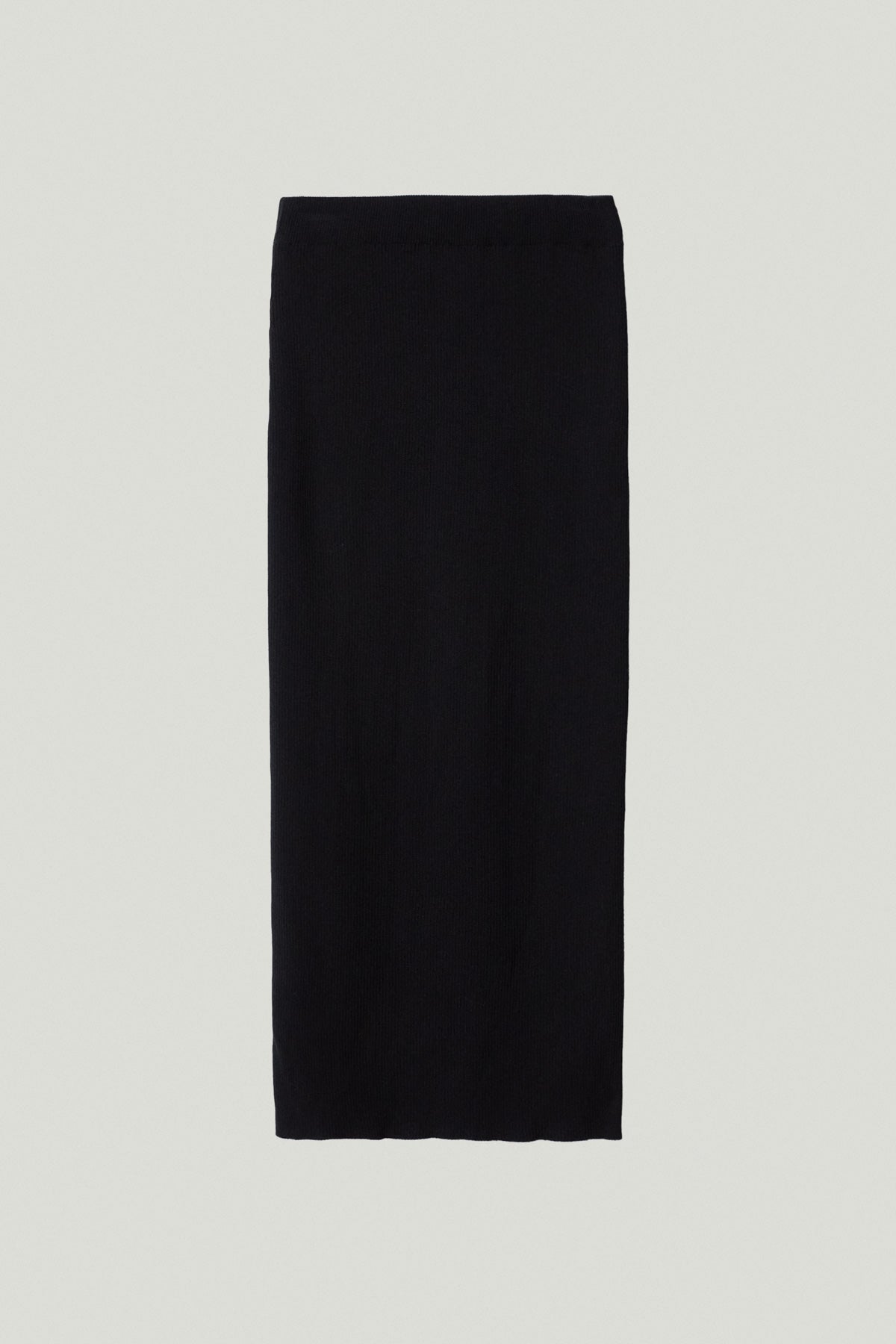 the organic cotton ribbed skirt black