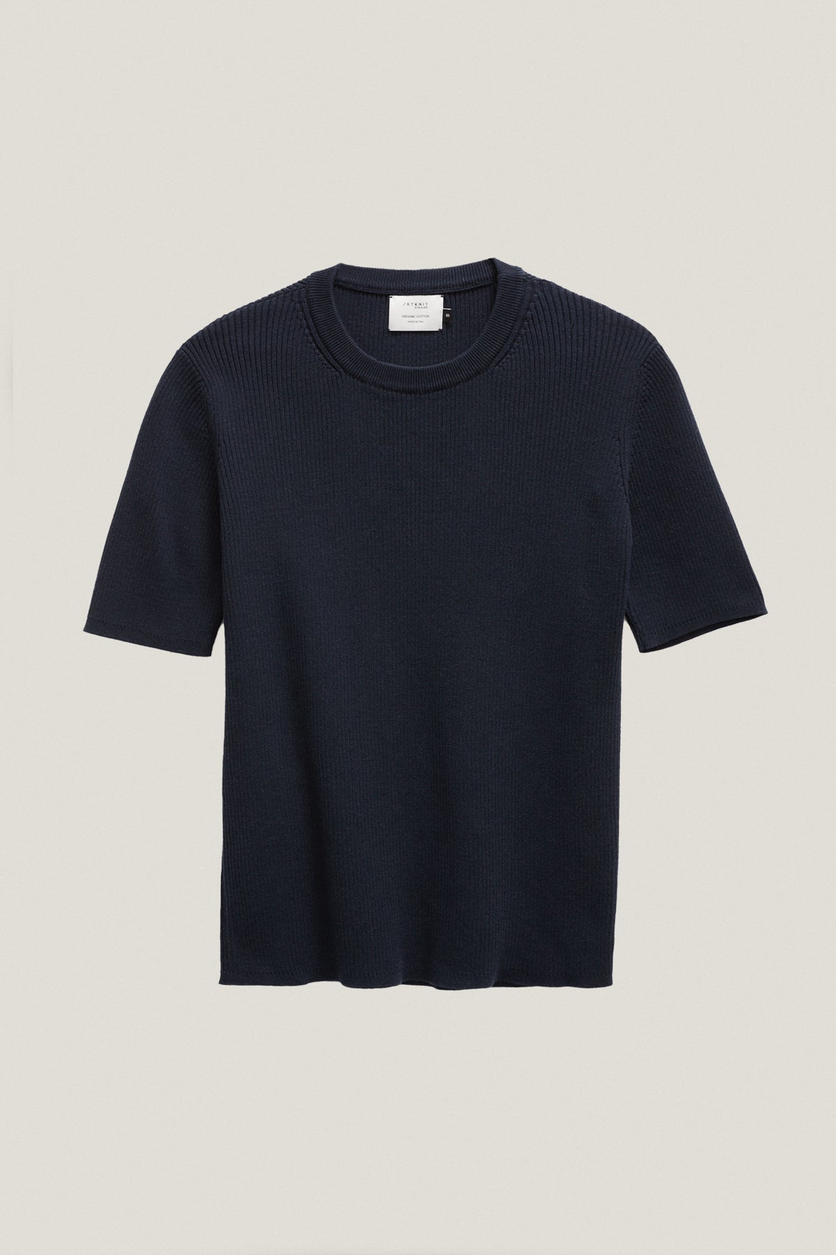 the organic cotton ribbed t shirt imperfect version deep blue