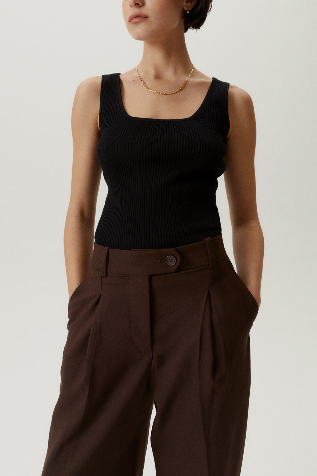Geripptes Tanktop aus Bio-Baumwolle