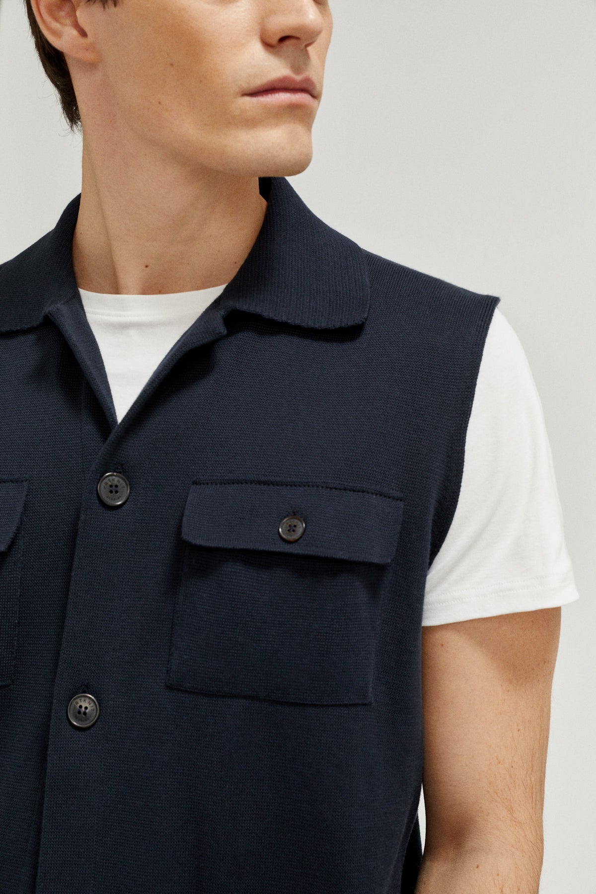 The Organic Cotton Vest blue