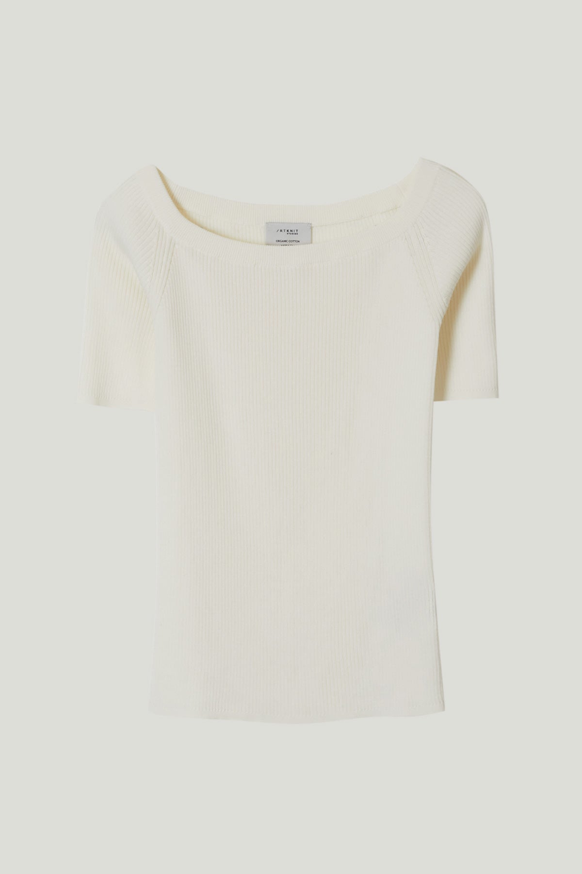 the organic cotton off the shoulder top milk white