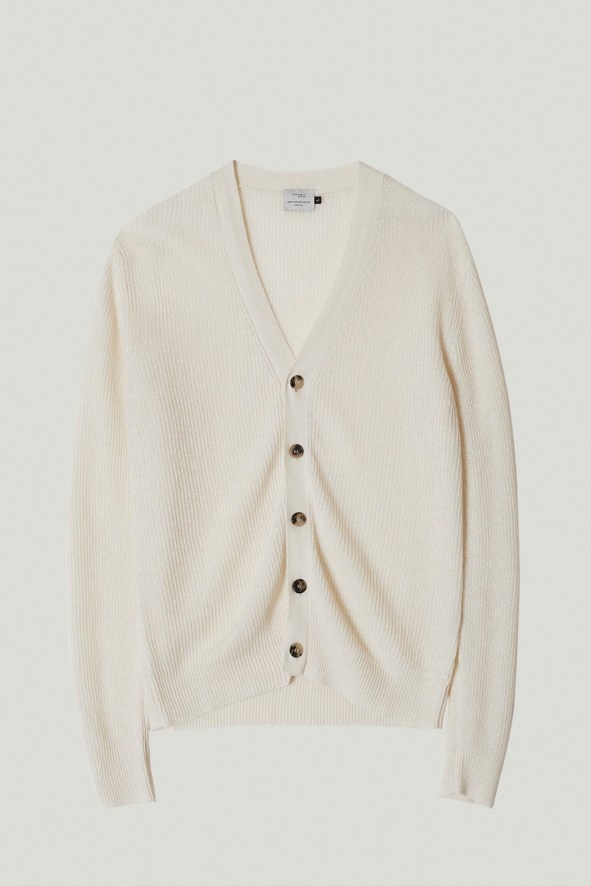 Cardigan a Costine in Lino e Cotone