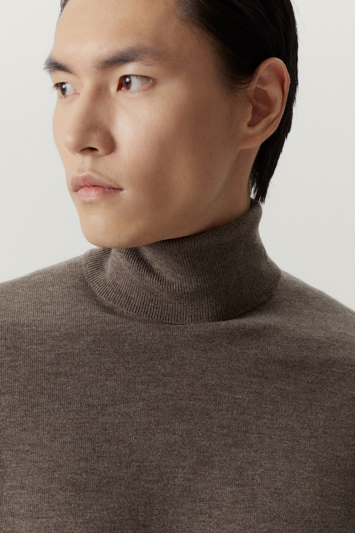 the ultrasoft roll neck sweater brown melange