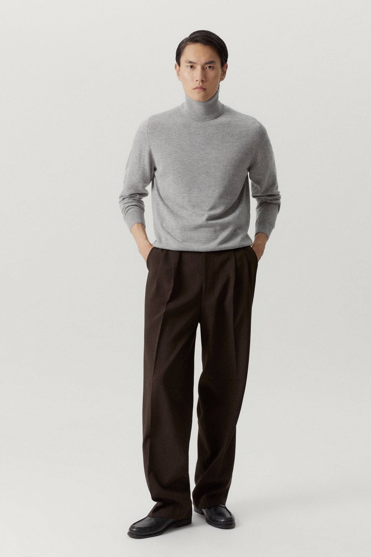 the ultrasoft roll neck sweater grey melange