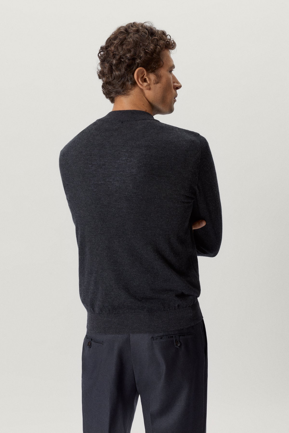 the ultrasoft wool mock neck anthracite melange
