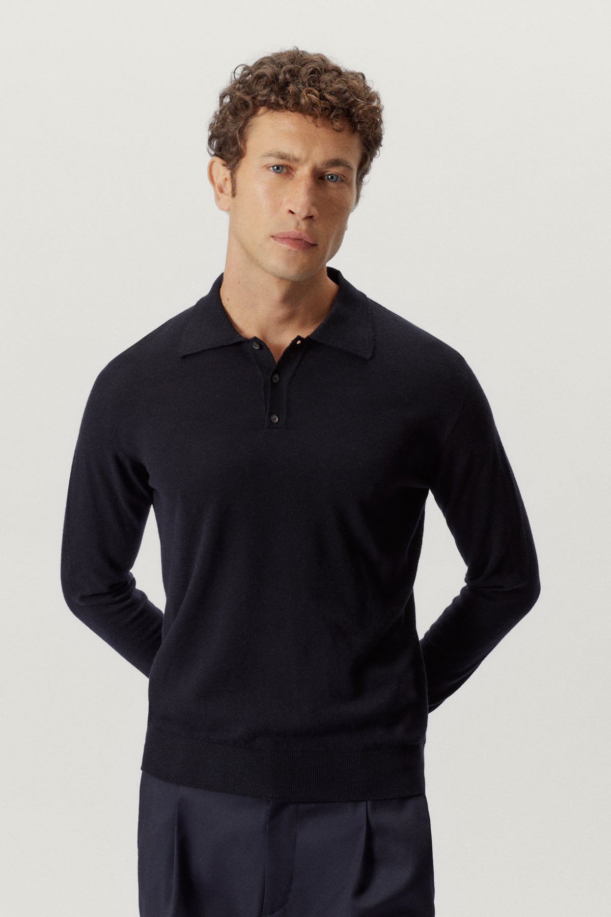 the ultrasoft wool polo midnight blue