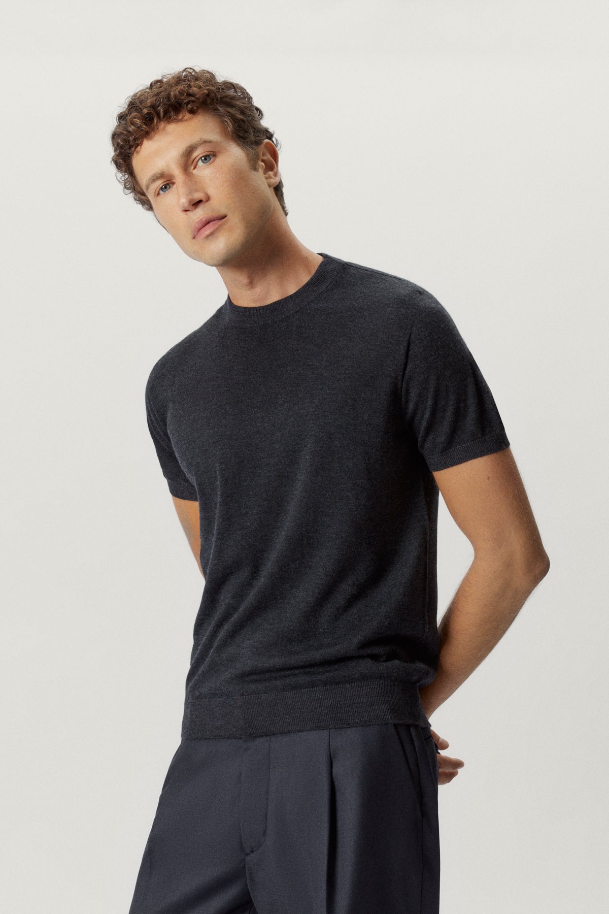 the ultrasoft wool t shirt anthracite melange