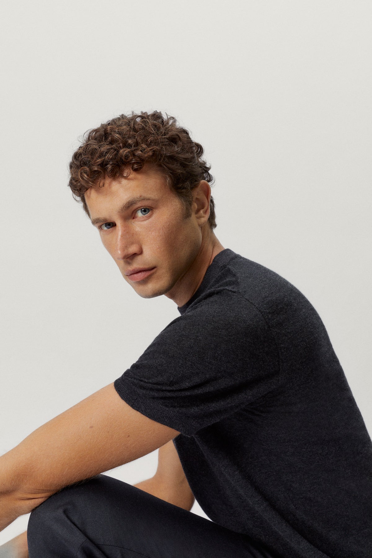 the ultrasoft wool t shirt anthracite melange
