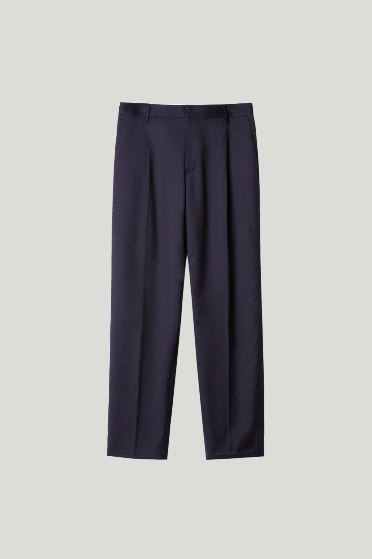 the wool tailored pants with pinces blue navy