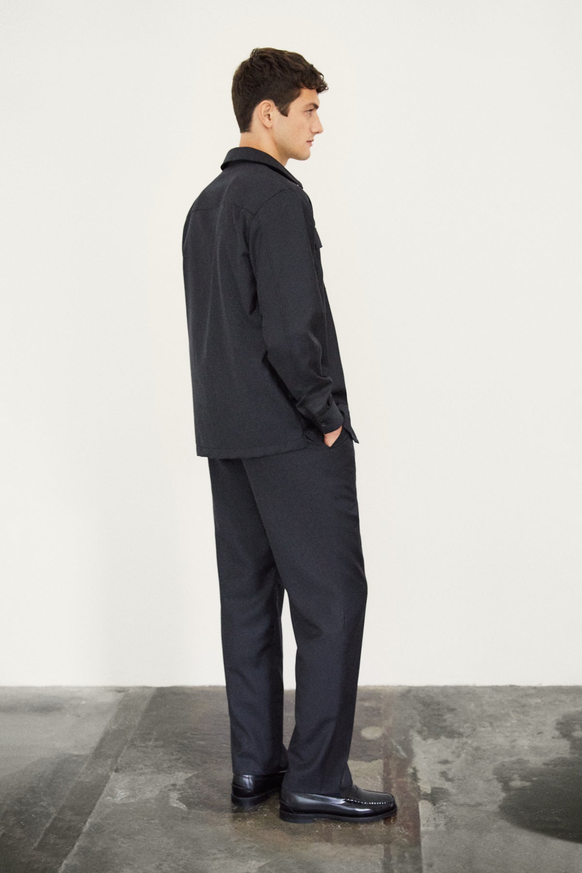 The Wool Tailored Overshirt - grey