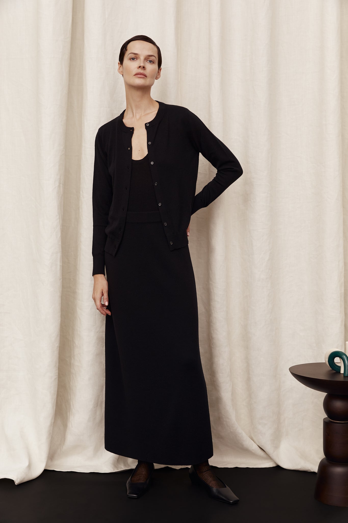 Cardigan mit Rundhalsausschnitt aus Superweicher Wolle