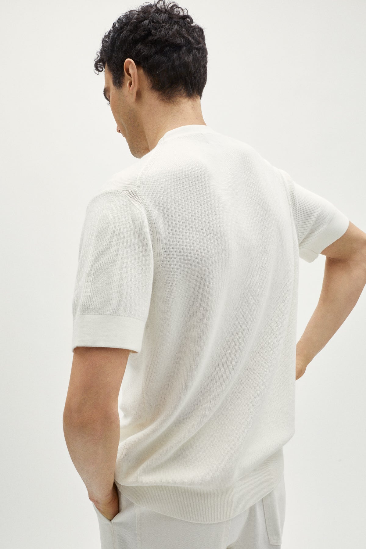 the organic cotton ribbed t shirt milk white