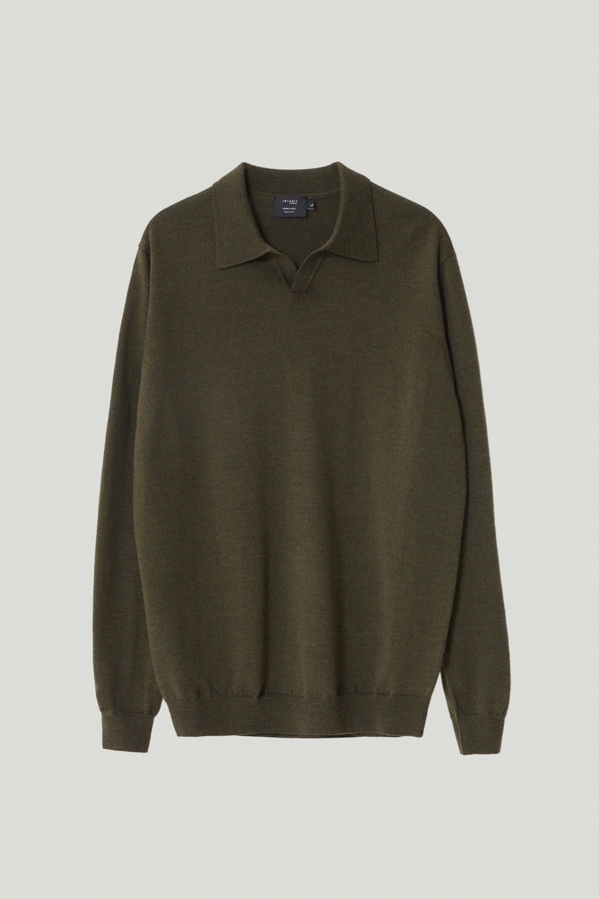 the merino wool polo military green