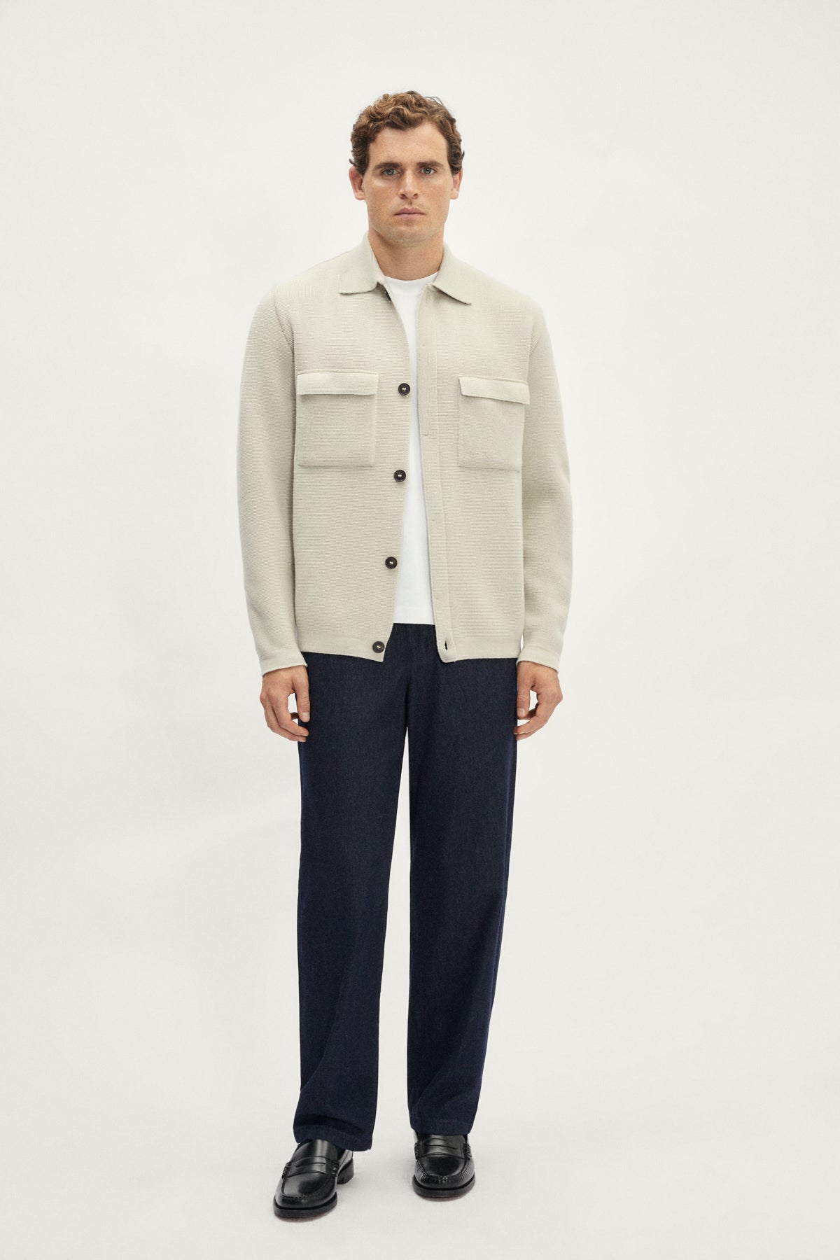 The Merino Wool Knit Jacket - pearl