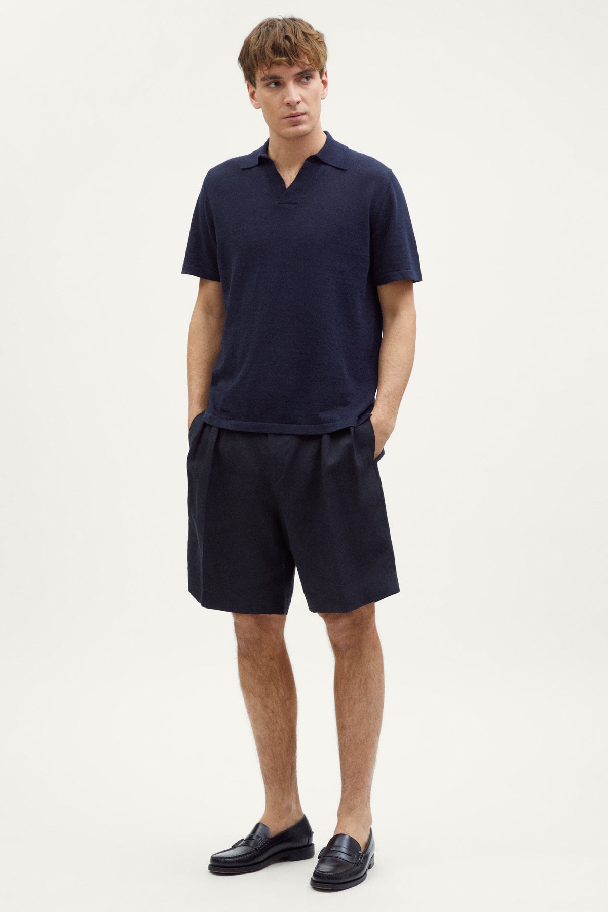the linen cotton vintage polo blue navy