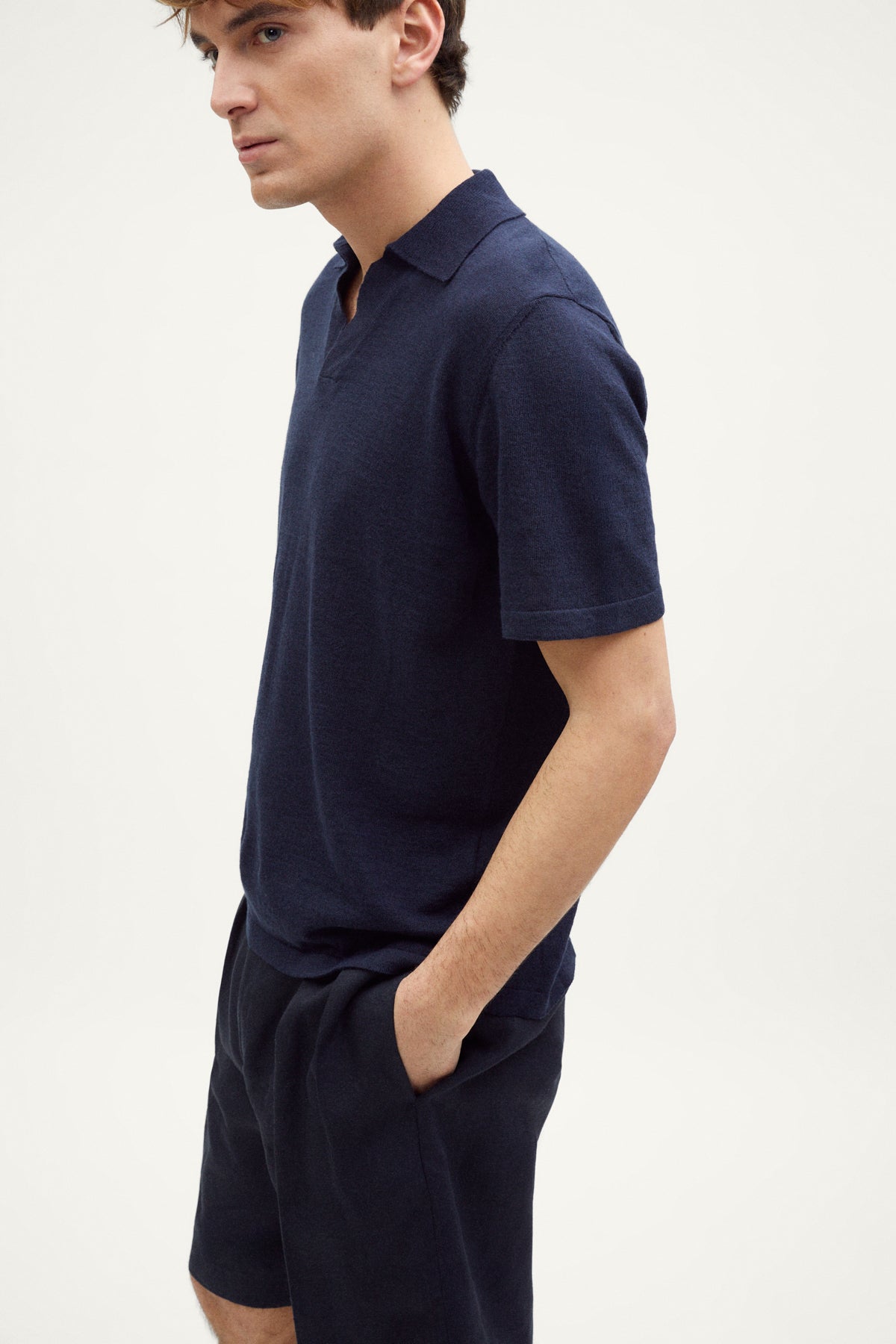 the linen cotton vintage polo blue navy