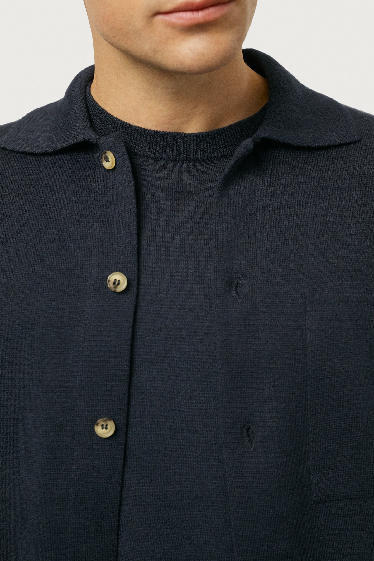 The Linen Cotton Lightweight Overshirt Blue Navy