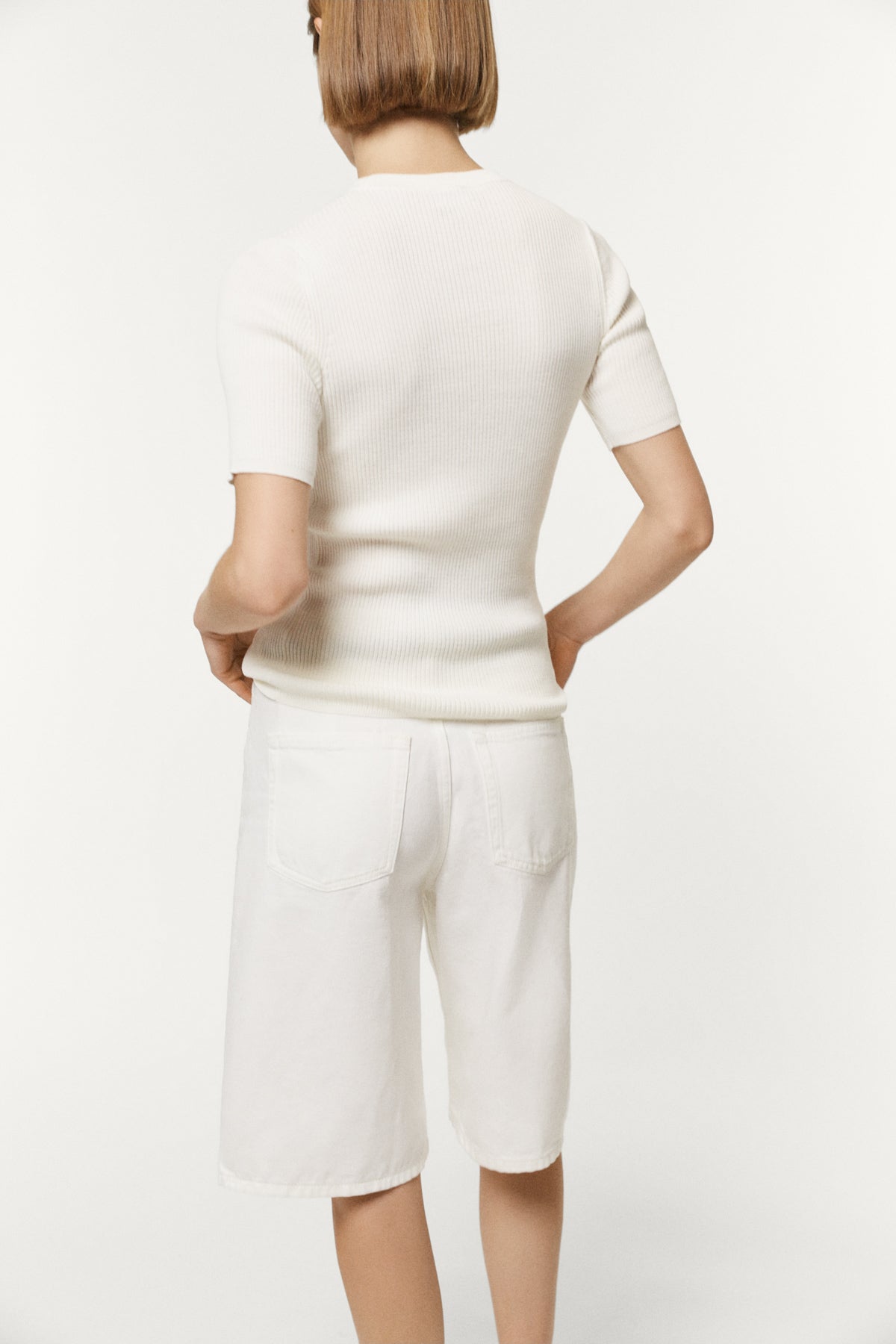 The Organic Cotton Ribbed Tee Milk White