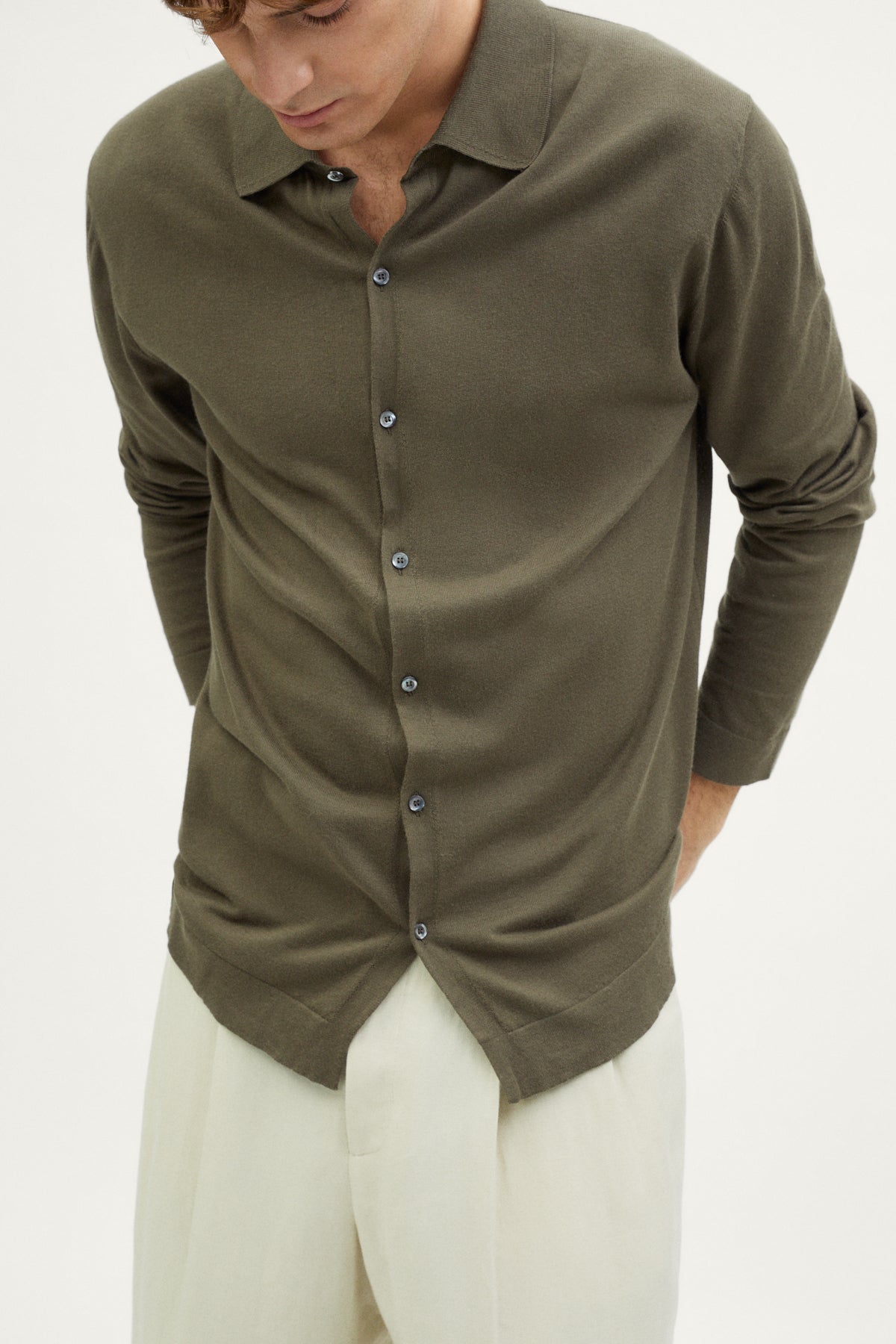 The Organic Cotton Knit Shirt green