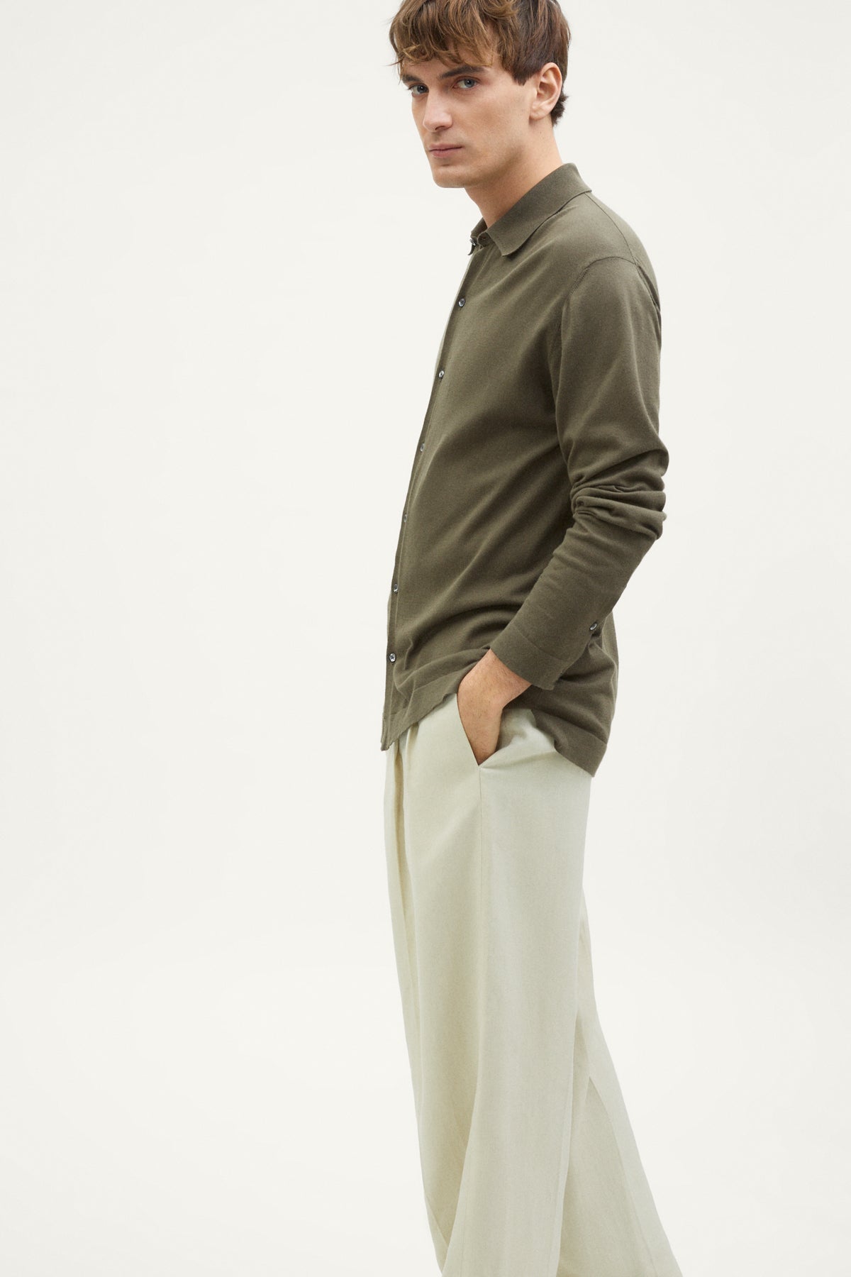 The Organic Cotton Knit Shirt green