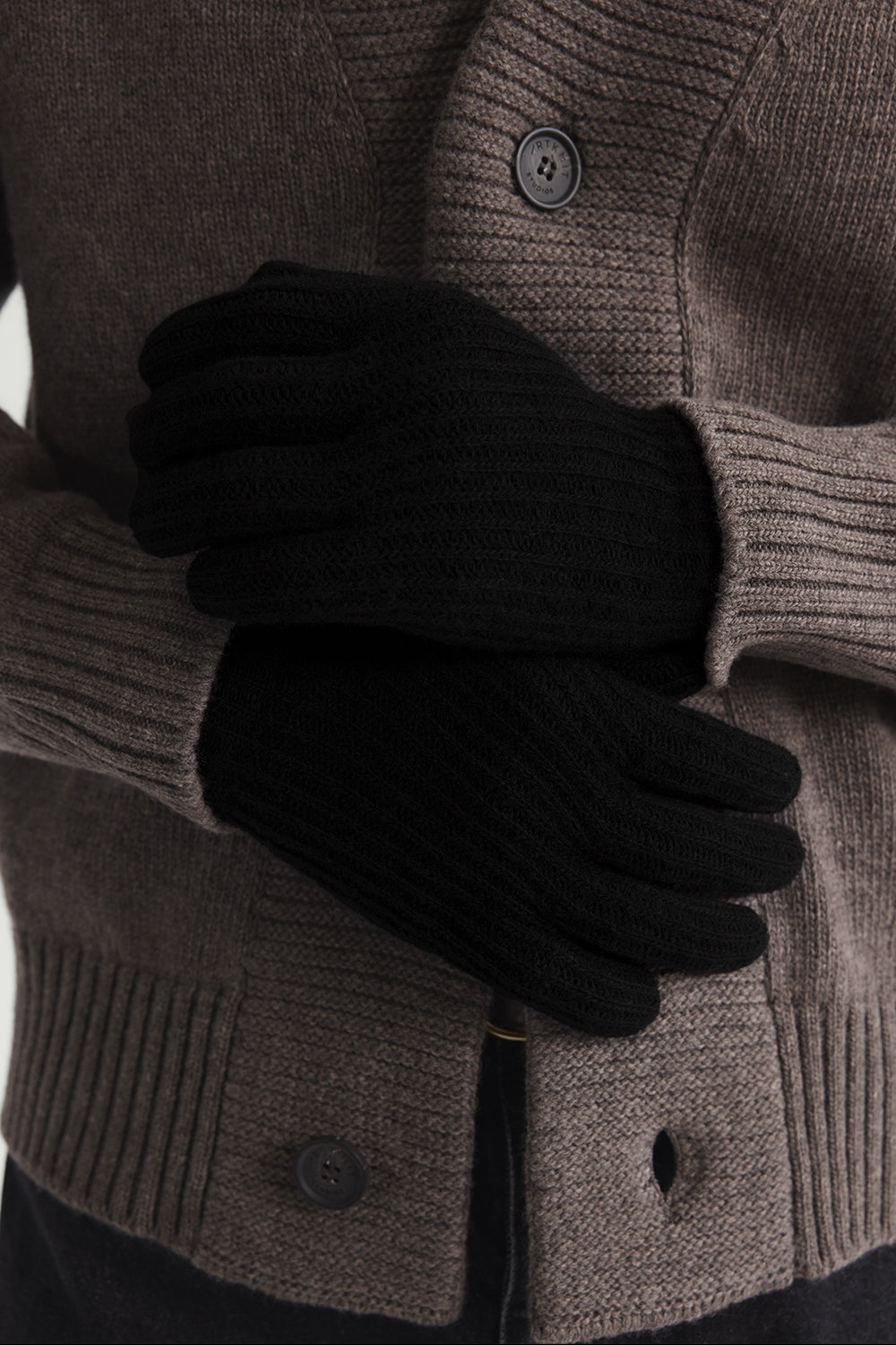 The Woolen Ribbed Gloves For Woman