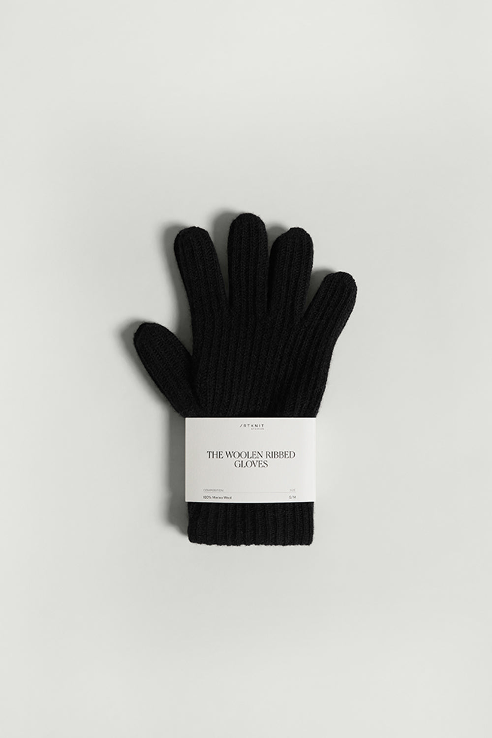 The Woolen Ribbed Gloves For Woman Black / XS