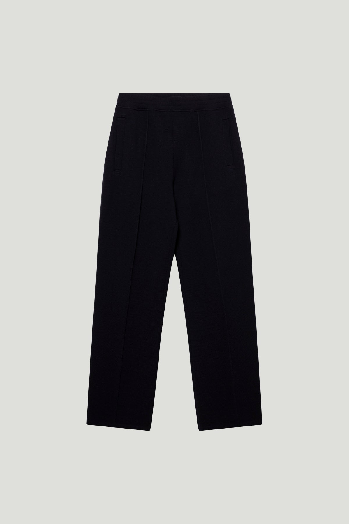 Pantaloni in Maglia a Taglio Dritto in Lana Merino