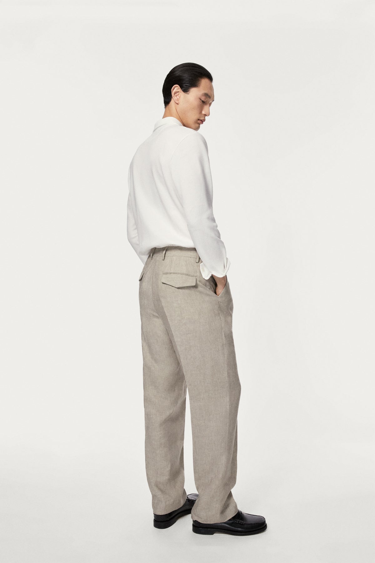 The Linen Twill Trousers sand melange